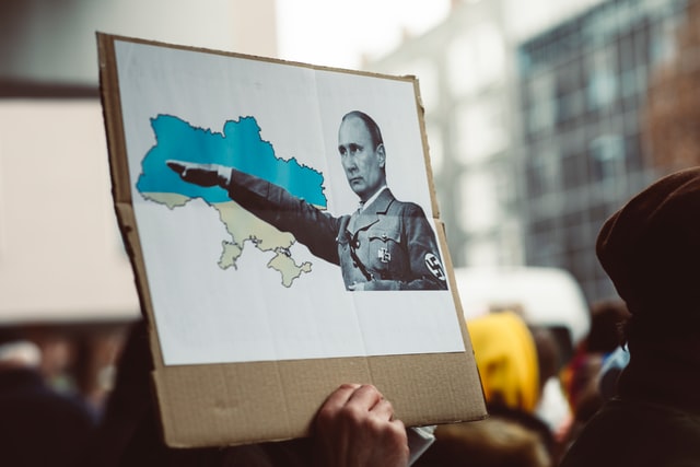 Putin pictured in a Nazi uniform